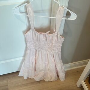 Aritzia Pink Sleeveless Ruffled dress